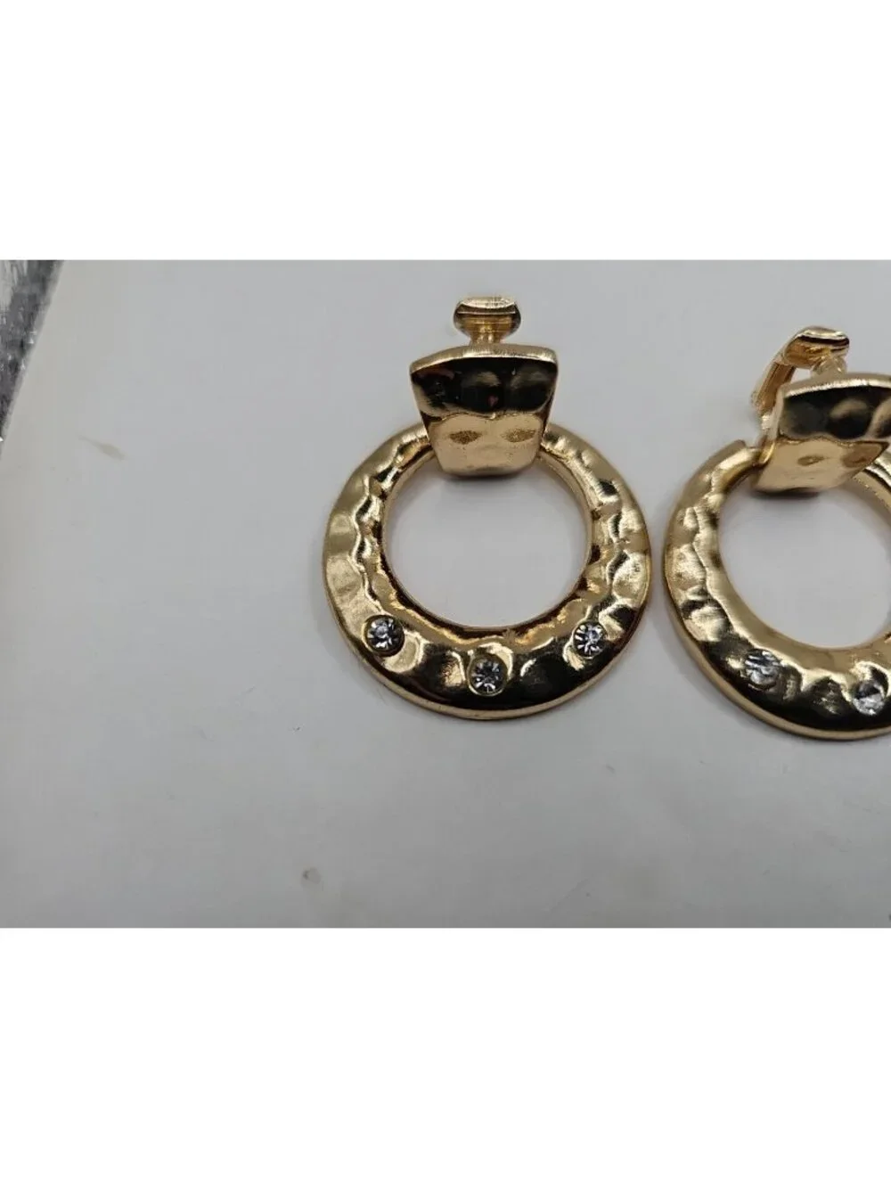 earrings clip ons gold-tone door knocker style